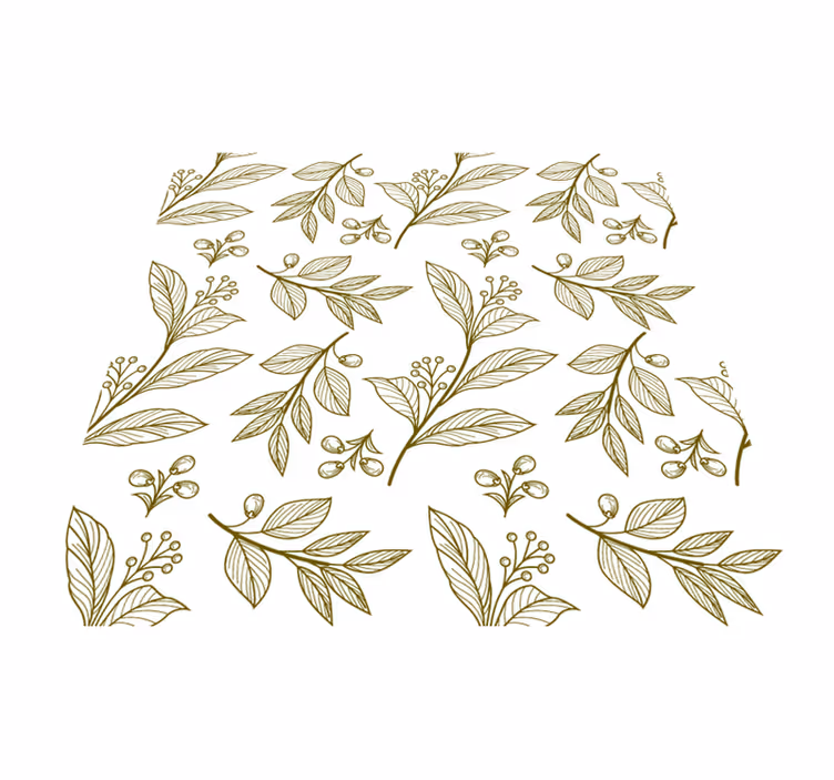 Flower vinyl rug with botanical leaves pattern - TenStickers