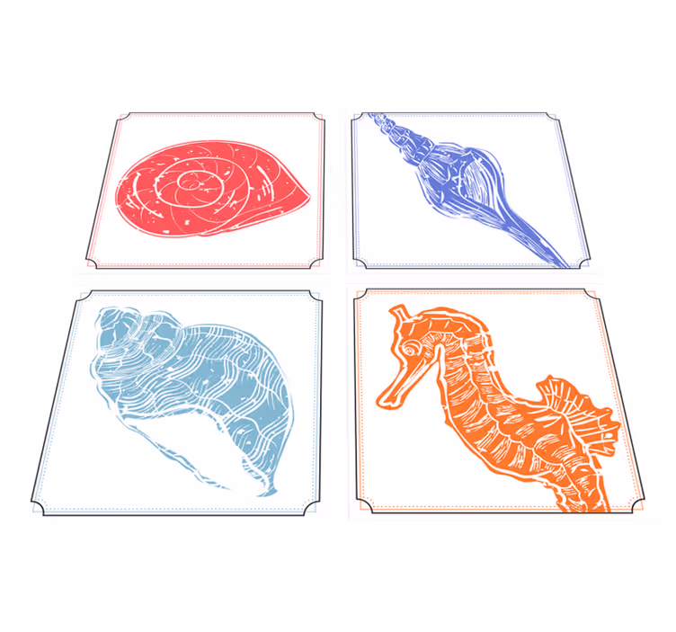 Flower vinyl rug with oceanic designs - TenStickers