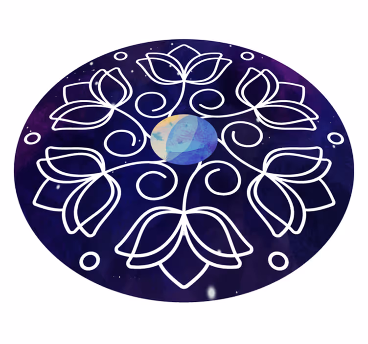 Flower vinyl rug with lotus pattern design - TenStickers