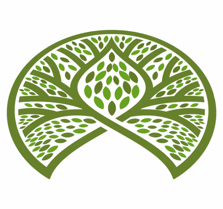 Flower vinyl rug with leafy nature design - TenStickers