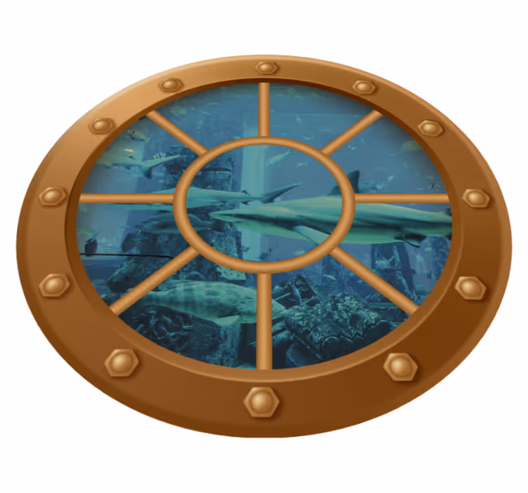 Flower vinyl rug underwater view portal - TenStickers