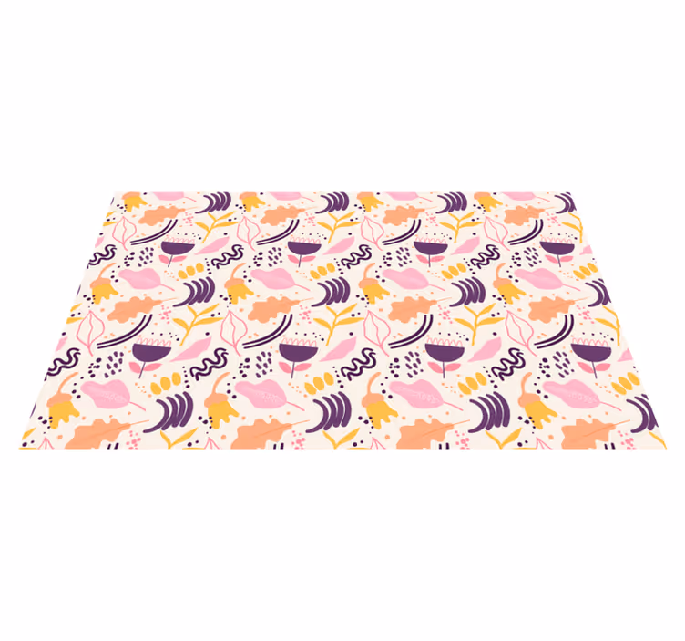 Flower vinyl rug lively floral inspiration - TenStickers
