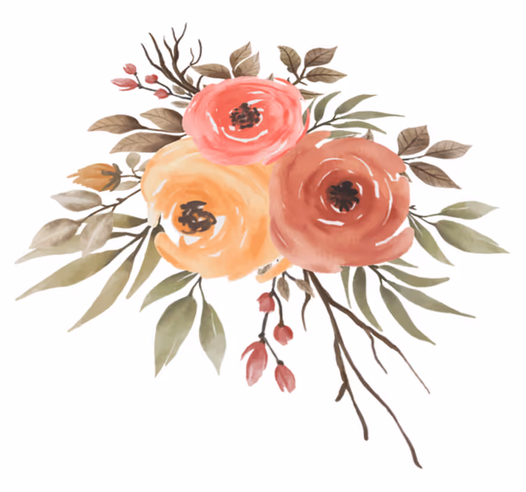 Flower vinyl rug delightful blossom arrangement - TenStickers