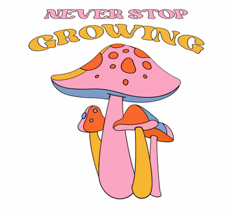 Flower vinyl rug playful mushroom growth - TenStickers