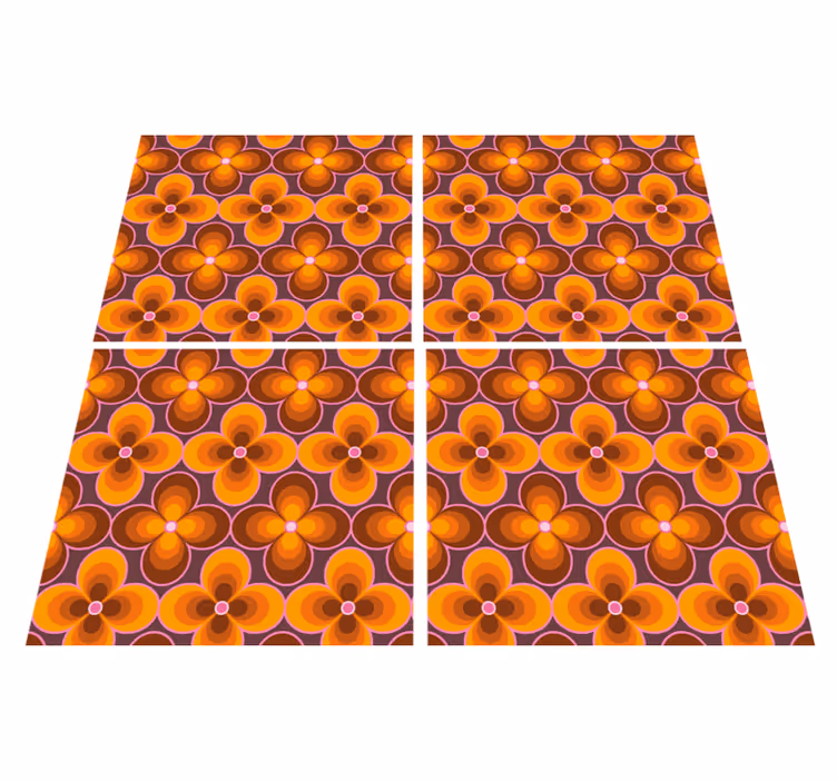 Flower vinyl rug botanical inspired patterns - TenStickers