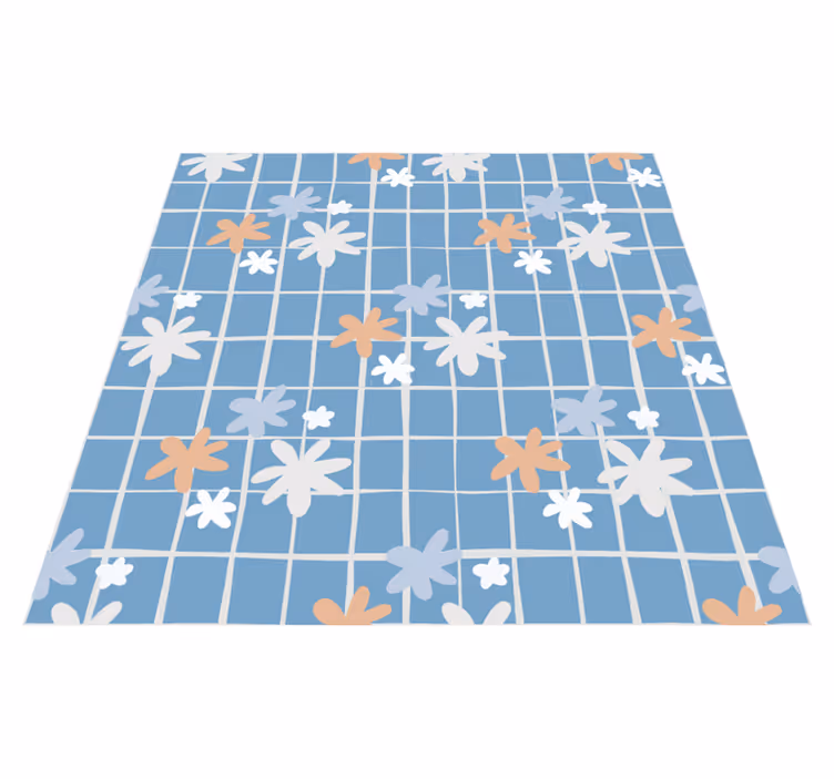 Flower vinyl rug floral element design - TenStickers
