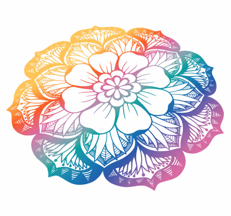 Flower vinyl rug in lively botanical design - TenStickers
