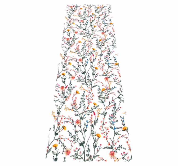 Flower vinyl rug in a sleek minimalist garden - TenStickers