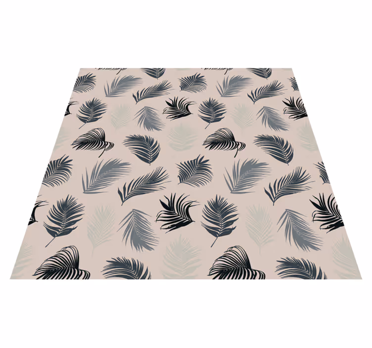 Flower vinyl rug with vibrant palm leaf design - TenStickers