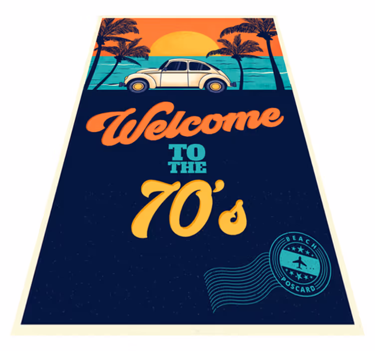 Vintage vinyl rug groovy 70s vibes - TenStickers