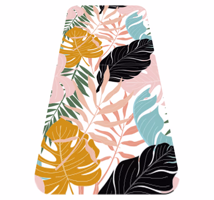 Flower vinyl rug with vibrant abstract floral design - TenStickers