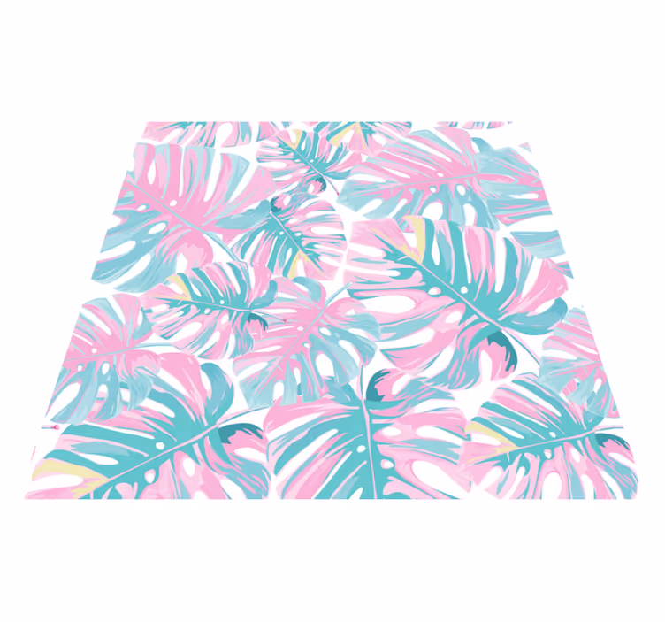 Flower vinyl rug with delicious monstera design - TenStickers