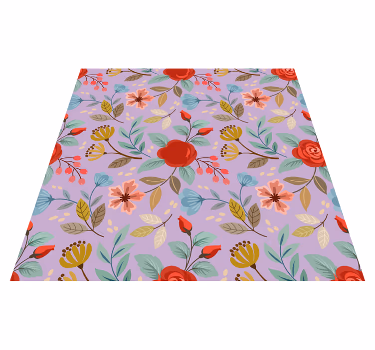 Colorful flowers flower vinyl rug - TenStickers