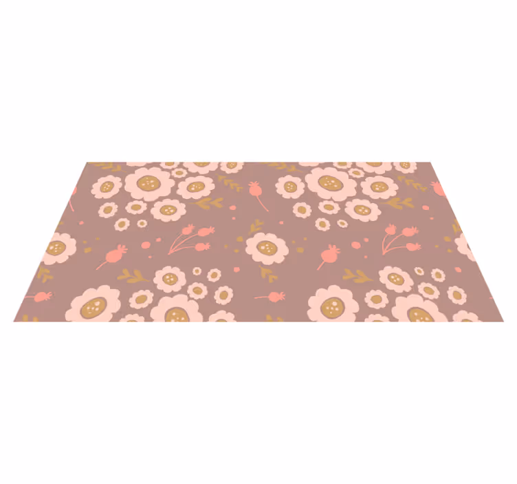 Flower vinyl rug with pastel colored design - TenStickers
