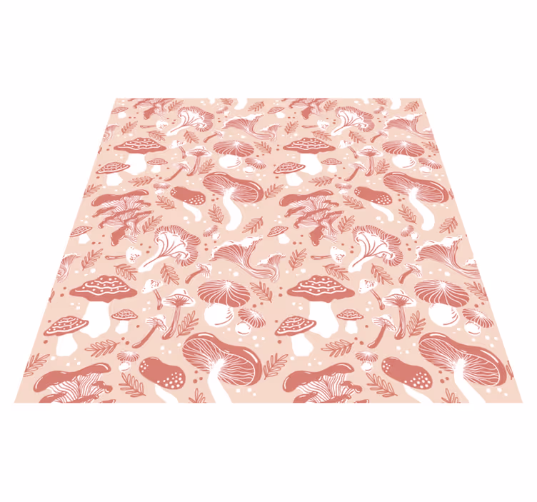Flower vinyl rug forest mushrooms design - TenStickers