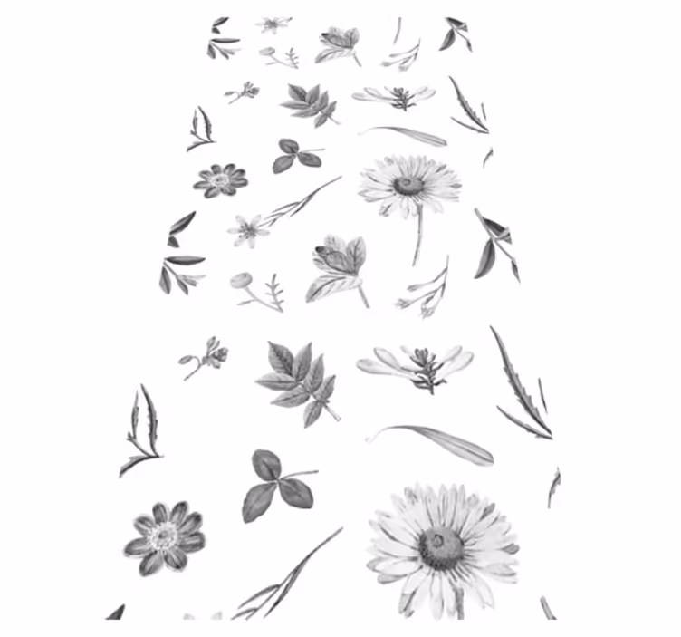 Flower vinyl rug in gray sprint flowers - TenStickers