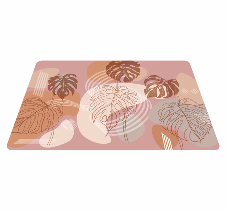 Flower vinyl rug with leaf continuous design - TenStickers