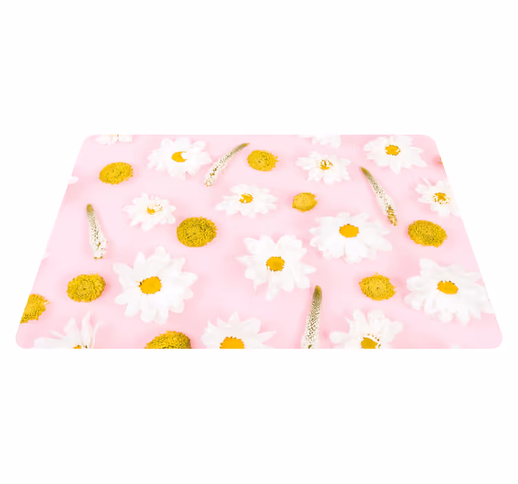 Coloured flowers flower vinyl rug - TenStickers