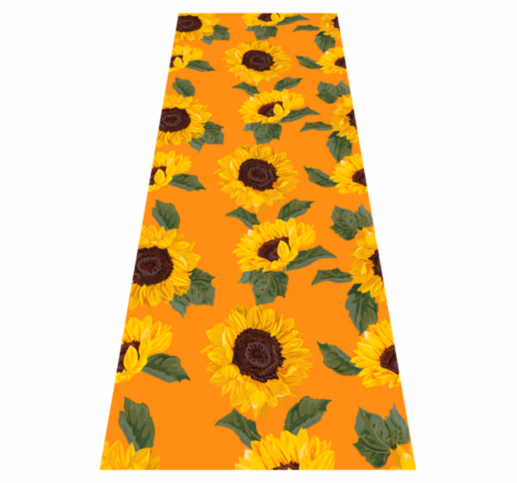 Flower vinyl rug orange sunflower - TenStickers