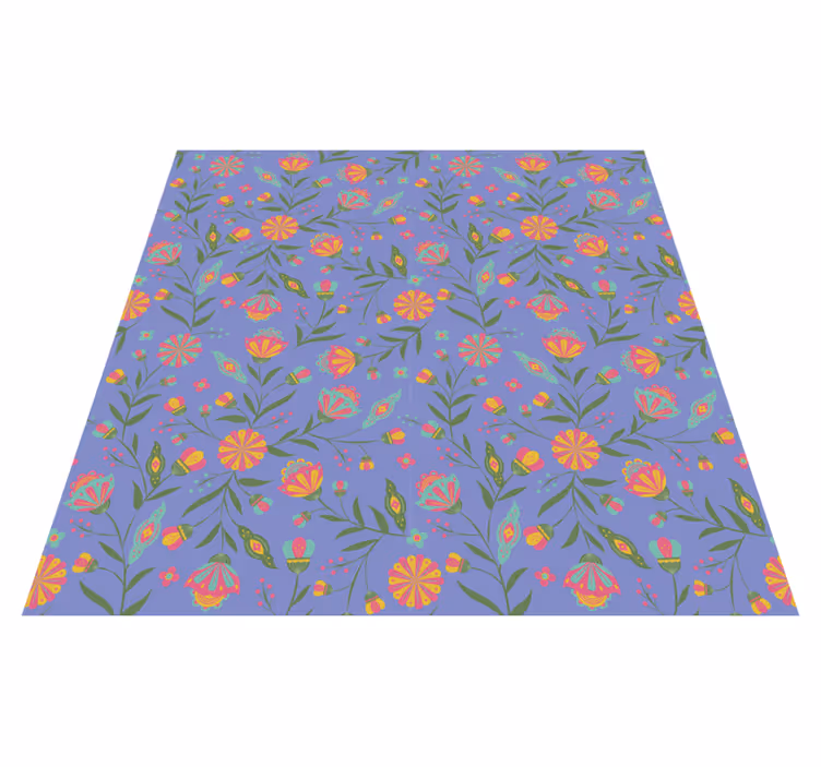 Flower vinyl rug cute design for kids - TenStickers