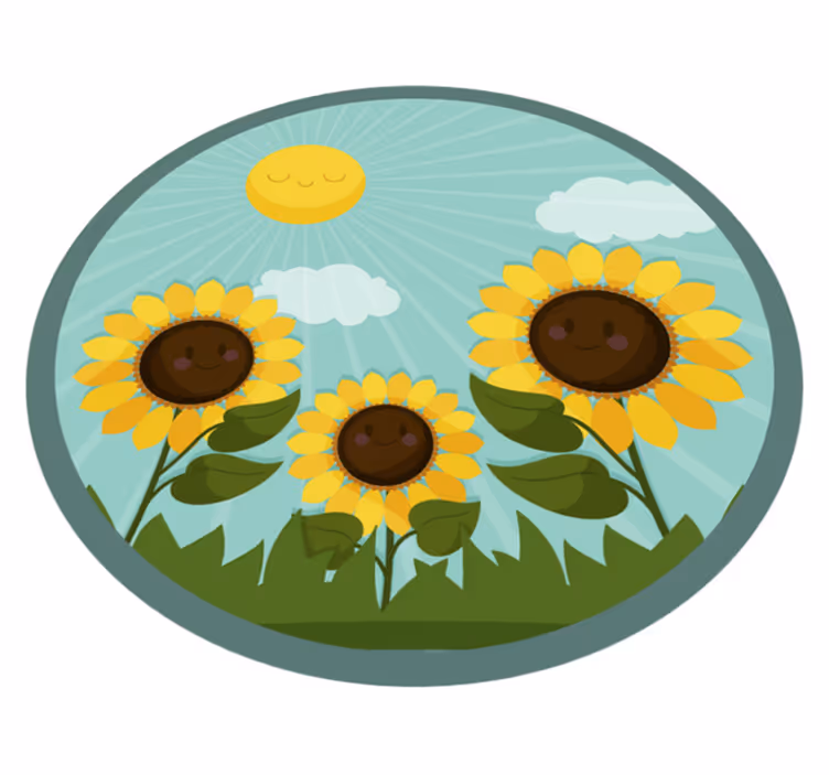 Flower vinyl rug flowers in the sun - TenStickers