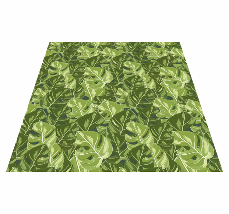 Flower vinyl rug with monstera plant design - TenStickers