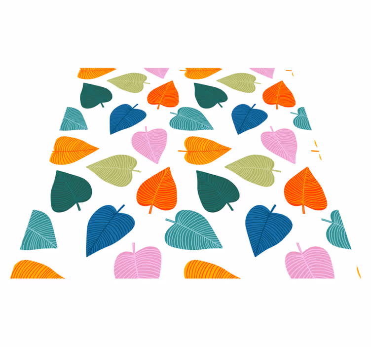 Flower vinyl rug with original colorful leaves - TenStickers