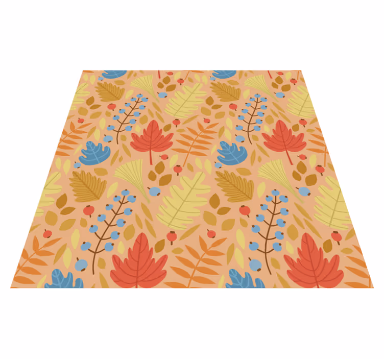 Flower vinyl rug with cute autumn leaves design - TenStickers