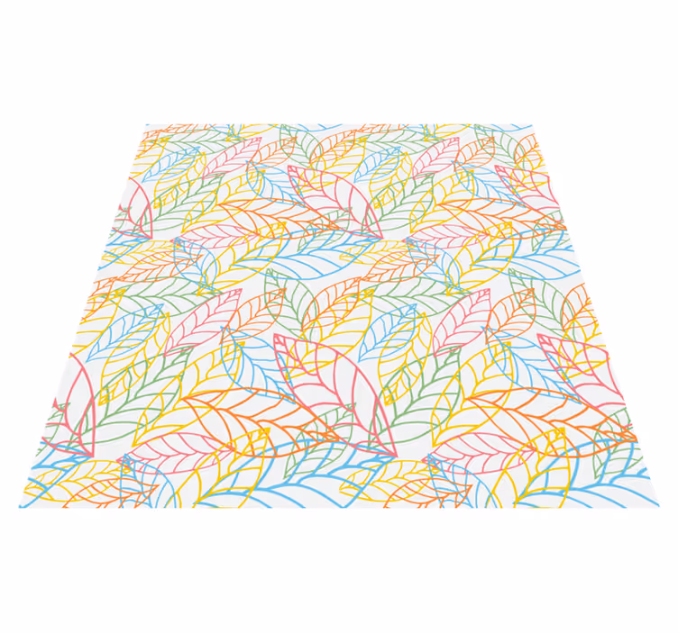 Flower vinyl rug with neon leaves pattern - TenStickers