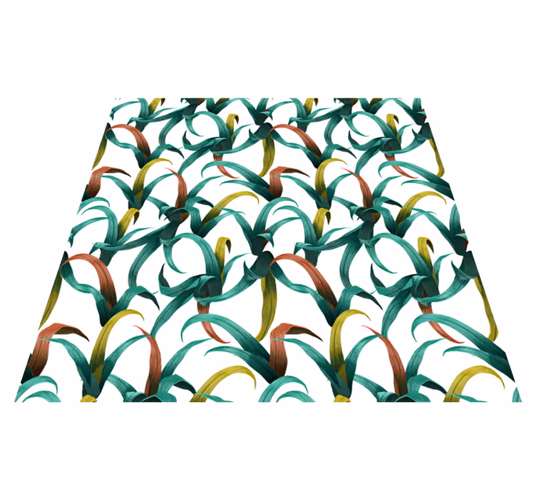 Flower vinyl rug with stunning tropical plant design - TenStickers