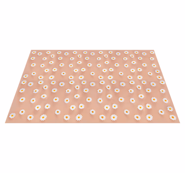 Flower vinyl rug with modern daisy design - TenStickers