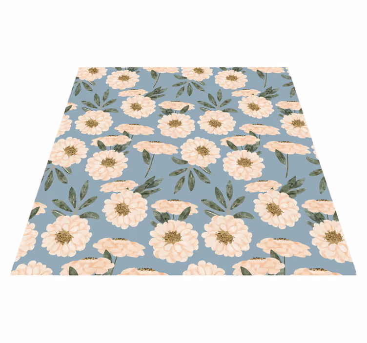 Exotic bloom flower vinyl rug - TenStickers