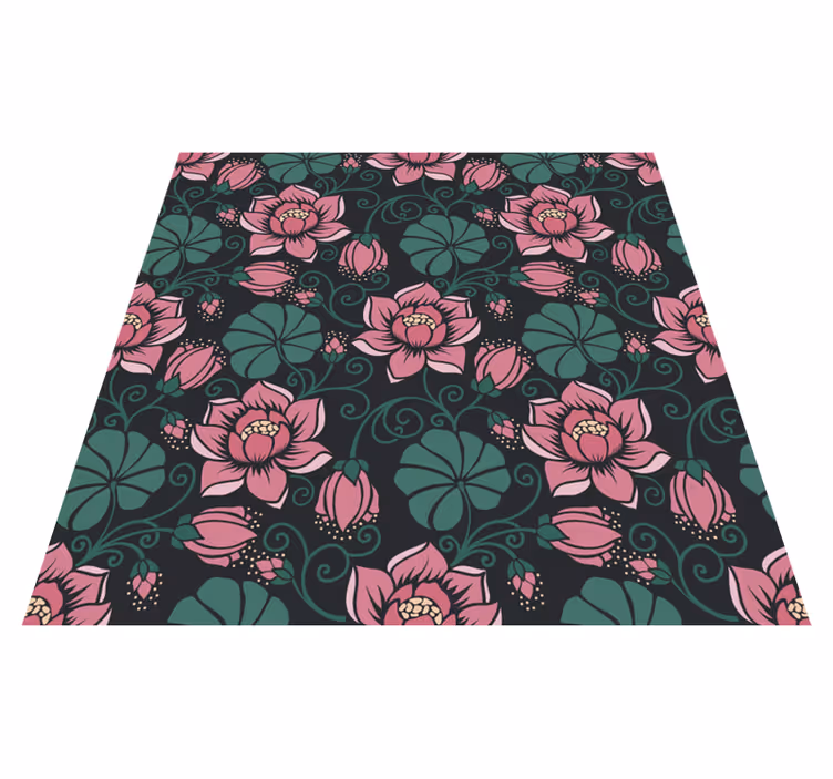 Flower vinyl rug with flowering climbers design - TenStickers