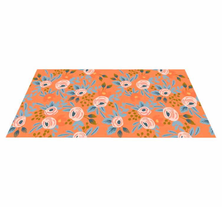Watercolor roses flower vinyl rug - TenStickers
