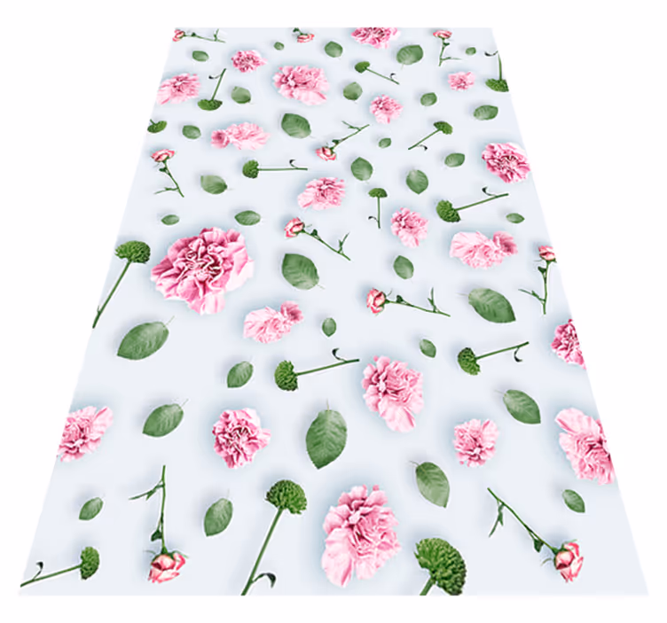 Flower vinyl rug with blooming botanicals - TenStickers