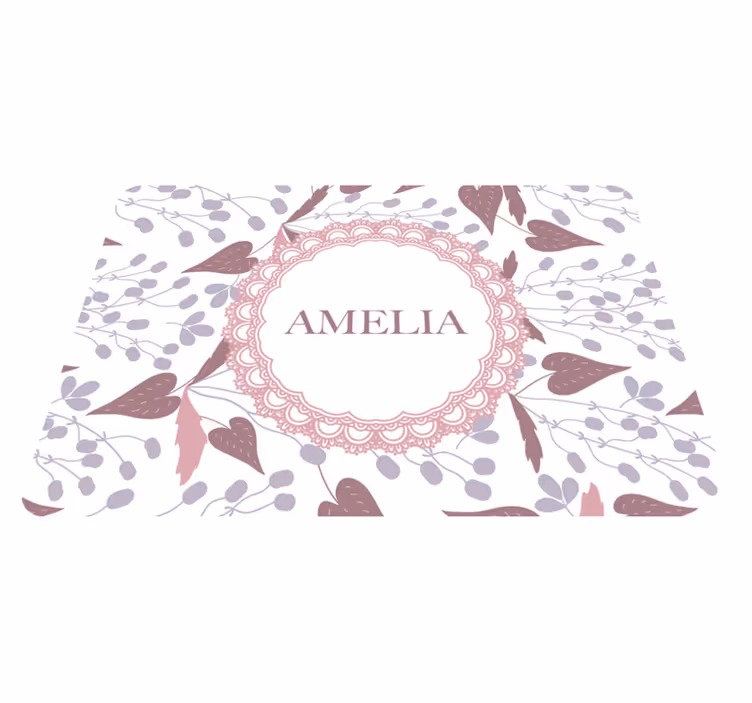 Flower vinyl rug with pastel vintage floral design - TenStickers