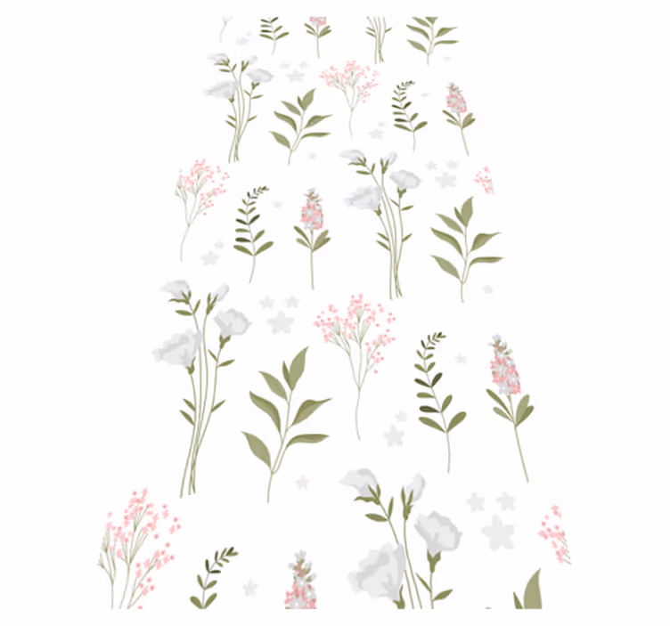 Flower vinyl rug with minimalistic wildflower design - TenStickers