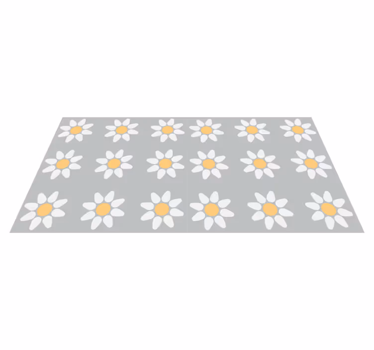 Flower vinyl rug with daisy design - TenStickers