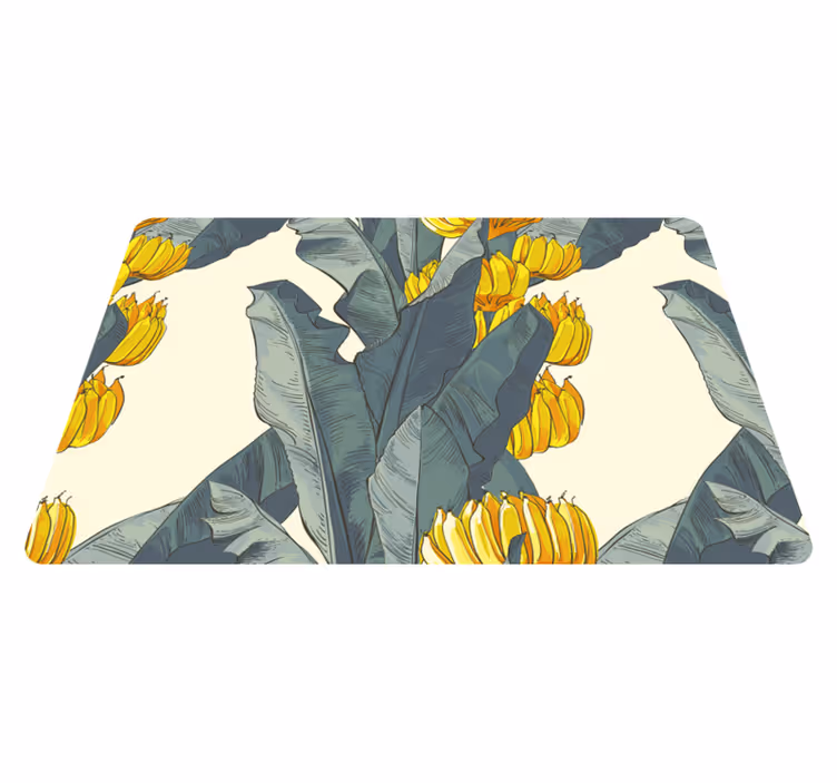 Flower vinyl rug with banana tree design - TenStickers