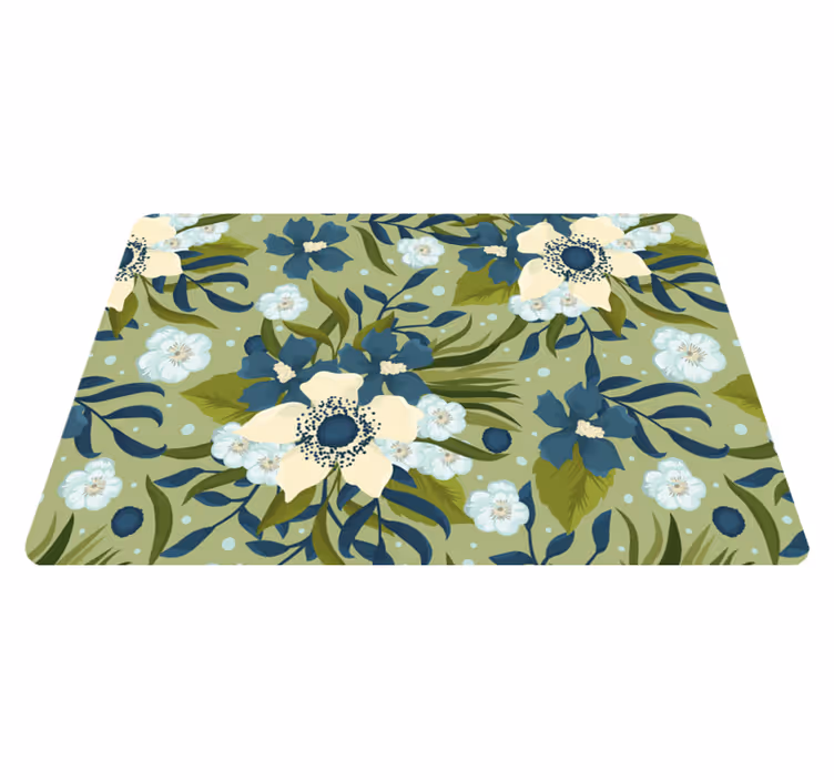 Flower vinyl rug in vibrant summer colors - TenStickers