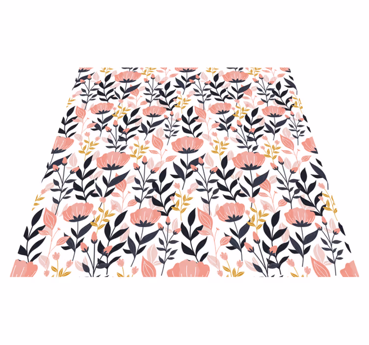 Flower vinyl rug with pink blossoms - TenStickers