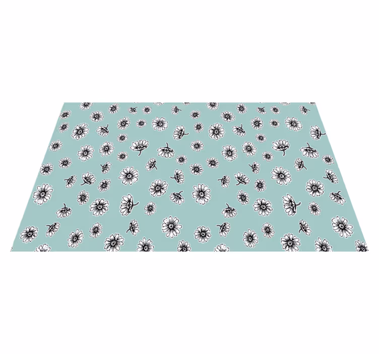 Flower vinyl rug with charming white chamomile - TenStickers