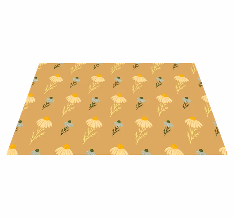Flower vinyl rug with natural chamomile pattern - TenStickers