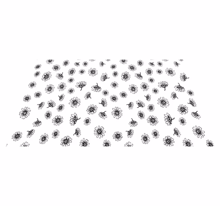 Flower vinyl rug set of outlined daisy flowers - TenStickers