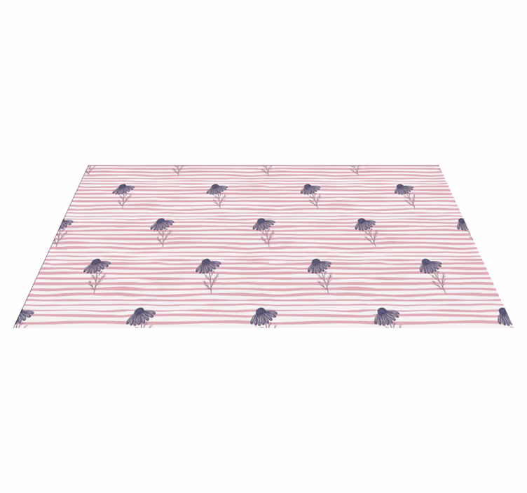 Flower vinyl rug with purple daisy pattern - TenStickers