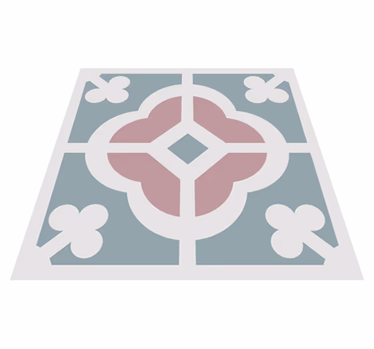 Kitchen vinyl rug floral hydraulic tile - TenStickers