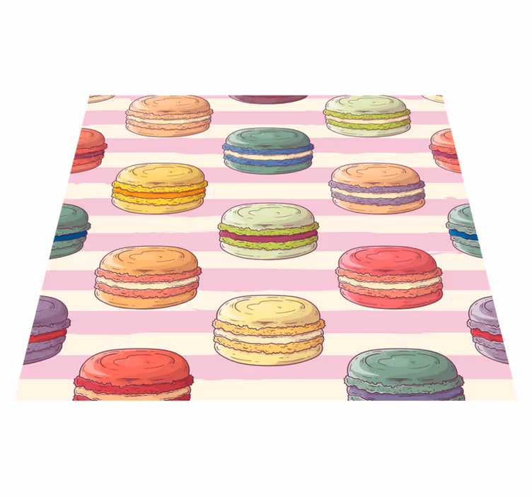 Kitchen vinyl rug retro macarons - TenStickers