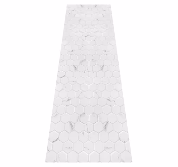 Kitchen vinyl rug elegant grey hexagon tiles - TenStickers