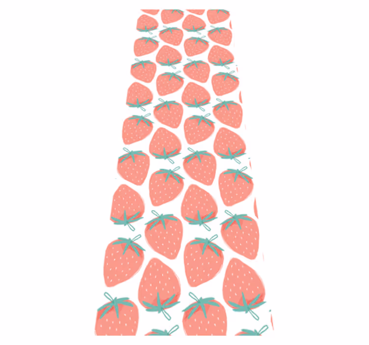 Kitchen vinyl rug seamless pastel strawberry pattern - TenStickers