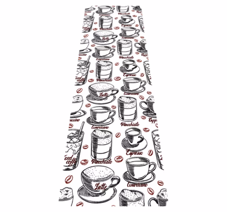 Coffee pattern kitchen vinyl rug - TenStickers